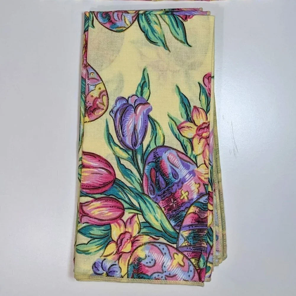 Easter Egg & Tulips Napkins Matching Set (x4)